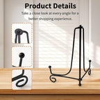 Iron Plate Stands for Display,Foldable Book Holder & Easel Stand for Sign, Versatile Poster Stand and Small Plate Stand for Home Decor, Art, Photo Frame, Card, Crystal Display (Black, 4 6 8 inch (6Pcs))