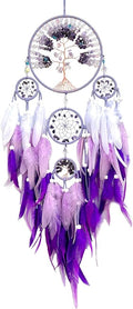 Tree of Life Dream Catchers, Perfect Butterfly Crystal Handmade Art Dream Catchers for Home Wall Hanging Decoration, Kids Bedroom Decor, Adults Teens Girls Festival Blessing Gift (Purple)