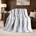 Cozy Bliss Luxury Faux Fur Throw Blanket Animal Print, Non Shedding Double Sided Sherpa Blankets Super Soft Fluffy Thick Warm Throws Home Decor for Christmas Couch Bed Sofa Women (Grey, 50x60 Inches)