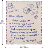 60 x 50 Inches Flannel Blanket for Mom Ultra-Soft Cozy Throw with Heartfelt Message Mother’s Day Birthday from Daughter or Son, Warm Decorative Sofa Blanket