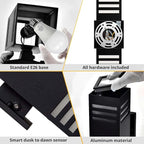 Dusk to Dawn LED Outdoor Light Fixture Wall Mount,Black Square Porch Lights Outdoor,Modern Exterior Wall Sconce Lights 13In, Bulb Includes Up Down Outside Wall Light for House Front Door
