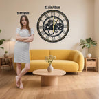 24 Inch Wall Clock, Gear Clock, Silent Non Ticking, Battery Operated Large Wall Clocks for Living Room Decor, Kitchen, Office (Vintage Industrial Steampunk)