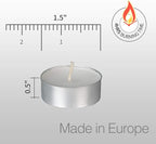 Tealight Candles - 4 Hours - Giant 100,200,300 Bulk Packs - White Unscented European Votive Smokeless Tea Lights for Shabbat, Weddings, Christmas, Home Decorative- 100 Pack