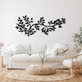 yumcake Metal Tree Leaf Wall Decor, Metal Tree Wall Art, Vine Olive Branch Leaf, Leafy Ivy, Leaves Hanging Wall Art, Branch Wall Decor for Living Room (Black, 53 x 23 inches / 135 x 58 cm)