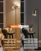 Brown Floor Lamp, Modern Stepless Dimmable Standing Lamp with Remote Control, 22W 3000-6000K LED Rotatable Floor Light Uplighter Stand up Lamp Tall Lamp for Living Room Bedroom Office