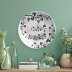 XISUNYA 8 Inch Decorative Plate, Vine Porcelain Plate, Grapes with Twigs Swirl Botany Print Ceramic Wall Hanging for Fine Dining, Upscale Events, Dinner Parties, Weddings, Catering Christmas