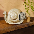Handmade Ceramic Snail Palo Santo Holder & Mini Chiminea Incense Dish- Elegant Cone Burner for Palo Santo Sticks & Sage-Perfect for Energy Cleansing, Yoga, Meditation, Zen, Altar, Aromatherapy