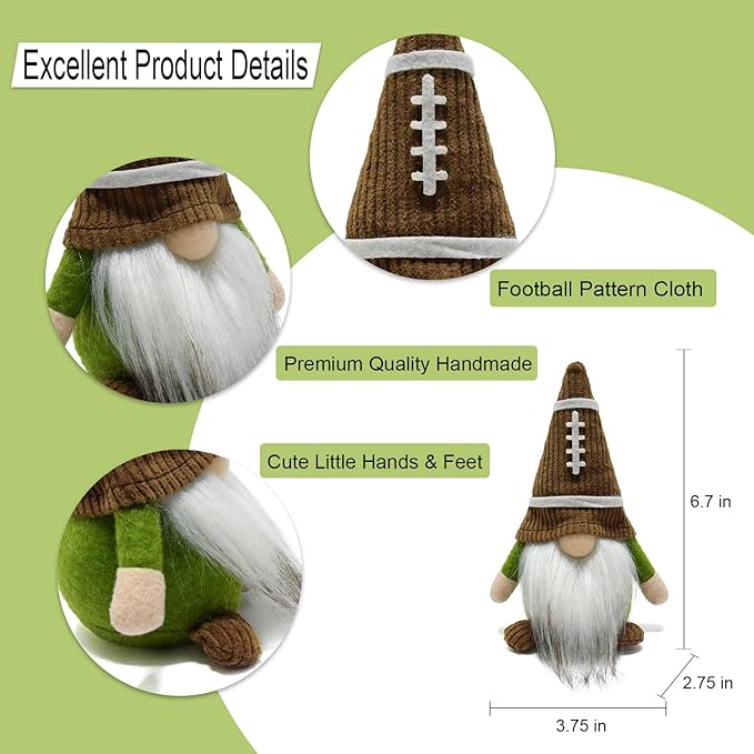 Little Football Rugby Gnomes Plush Ornaments Cute Swedish Tomte Nisse Dwarf Gnome Doll Sports Game Fans Gifts Tiered Tray Home Decoration