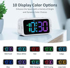 Dual Colorful Alarm Clock for Kids Bedroom - 0-100% Dimmer, 5 Alarm Sounds, USB Charger, Easy to Set, Weekday/Weekend Mode, Snooze, 12/24Hr, Battery Backup, Digital Clock for Teens Boys Bedside