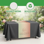 Custom Table Runner (12”x72” to 36”x72”) by BCB Print | Personalize with Business Logo/Image/Text | Trade Shows, Events & Weddings | HD Printed Custom Table Sign | Express Dispatch+Ship | Made in USA