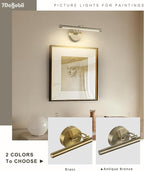 Dimmable Picture Light Hard Wired 15.75" Inch Adjustable Swing Arm Antique Bronze Picture Frame Lights Led Display Light for Artwork 7W 3000K