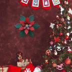 YEAHOME Chrismas Wall Decorations Indoor - 11 inch Metal Flower Wall Art Decor, Poinsettia Yard Garden Decor Hanging for Kitchen, Bathroom, Bedroom, Handmade Gift for Home, Indoor or Outdoor
