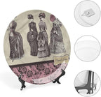 XISUNYA 7 Inch Decorative Plate, Victorian Ceramic Plate, Women Fashion Handbag Print Ceramic Display Plate for Decorative Ornaments Giving Plates, 1 Plate with 1 Display Stand, Muticolor