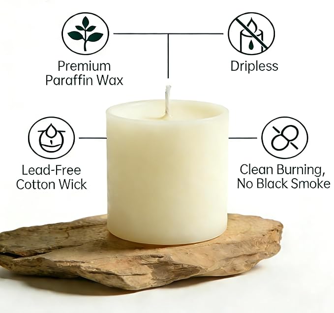 12 Pcs Ivory Pillar Candles Bulk Set, 3 Different Lengths 3 x 3/6/8 Inch (4 Each), Dripless Unscented Smokeless,Hurricane Candles,Gives You a Better Atmosphere When Organizing an Event Party.