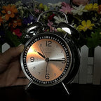 Peakeep Loud Alarm Clock for Heavy Sleepers Adults, Metal 4.5" Twin Bell Battery Operated Alarm Clocks for Bedrooms Decoration (Metal Silver)