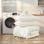 Sasttie Twin Comforter Set, 5-Piece Bed in a Bag, Pintuck Bedding Sets for All Season, Includes Comforter, Flat Sheet, Fitted Sheet, Pillowcase and Pillowsham, Ivory