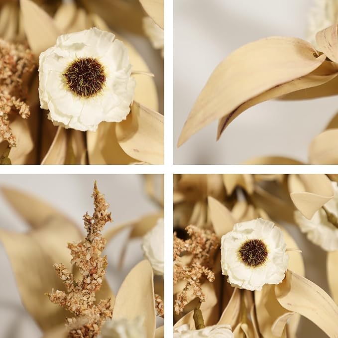 70 Inch White Floral Garland with Artificial Eucalyptus & Boxwood - Trailing Long Vine White for Mantel, Staircase, Wall Decor, All Season Farmhouse Decoration Indoor Outdoor