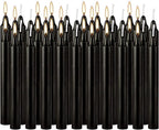 Set of 40 Black Candles – Spell Chime Candles for Halloween, Rituals, Prayer, Birthdays, Meditation, Altar - 4 Inch Tall, Unscented