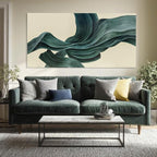 ZENPEE Green Abstract Wall Art and Beige Wall Decor, Aesthetic Wall Hangings for Dining Room, Living Room, or Bedroom, 24" x 48"