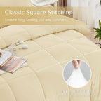 JOLLYVOGUE King Comforter Set, Ultra-Soft Bed in a Bag King Size 7 Pieces, Oeko-TEX Certified Bedding Set with Down Alternative Comforter, Sheets, Pillowcases & Shams, Light Yellow