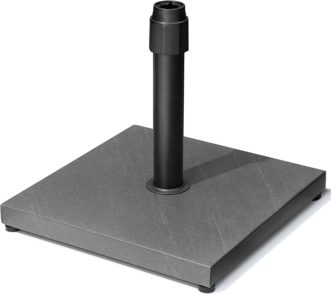 45lbs Patio Umbrella Base - Heavy Duty Outdoor Patio Market Umbrella Stand for Deck, Poolside, Balcony, Wind-Resistant Design, Grey