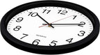 Bernhard Products Black Wall Clock, 2 Pack Silent Non Ticking - 16 Inch Extra Large Quality Quartz Battery Operated Round Easy to Read Home/Office/Business/Kitchen/Classroom/School Clocks