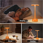 Rechargeable Cordless LED Table Lamps Touch Sensor Light, 3-Levels Portable Dimming Wireless Battery Operated Lamp，Nightstand Lamp/Night Light/Restaurant Table/Outdoor/Coffee/Bar (Orange)
