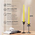 10-Inch Tall Dripless Taper Candles Set of 4 - Yellow Tapered Candles, Perfect for Spring - Smokeless, Unscented, Long Burning - Hand Poured, Colored Tall Candlesticks - Light Yellow