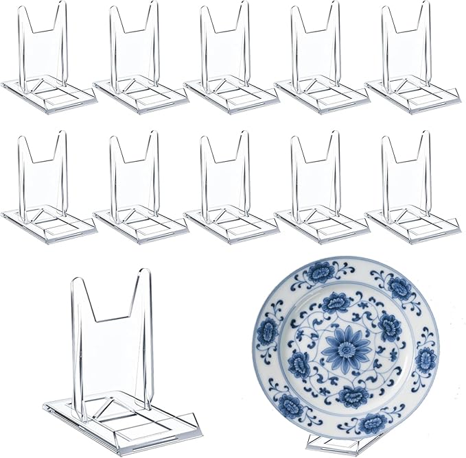 10 Pack Acrylic Book Stand, Clear Adjustable Display Holder Easel for Comic Books, Magazines, Photos, Artworks – Multi-Purpose Shelf Decor for Home Office, Cookbooks, Collectibles