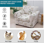 KRFOONN 2 Piece Couch Chair Cover Printed Sofa Covers Couch Covers Stretch Armchair Sofa Couch Slipcovers Furniture Protector with Elastic Bottom for Living Room (Armchair, 50)