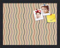 PinPix 18x14 Inch Cork Bulletin Board. This Decorative Framed Pin Board Comes with Multi Color Waves Design and a Satin Black Frame. Ideal for Home Office Decor or Message Board (PinPix-565)
