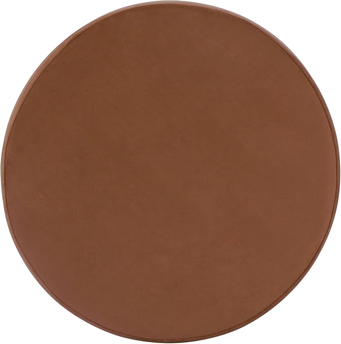 HomePop Home Decor | Upholstered Round Storage Ottoman | Ottoman with Storage for Living Room & Bedroom, Spice Orange Velvet Large