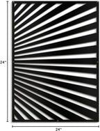 SIGNLEADER Metal Wall Art Decor Black Stripe Pattern Minimalist Modern Abstract Wall Sculpture Hangings Home Decoration for Living Room, Bedroom, Bathroom, Kitchen, Outdoor - 24" Black