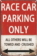 Race Car Room Decor For Boys, Vintage Car Metal Tin Signs Bedroom And Garage Cars Sign Wall Decor Race Car Parking Only 8x12 Inch