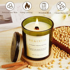 2 Pack Wood Wick Scented Candle Gift Set –Balsam Fir & Cedarwood Natural Soy Wax Candles with Individual Gift Boxes,Long Lasting 22.6 oz Aromatherapy Candles for Home Decor,Holiday Gifts