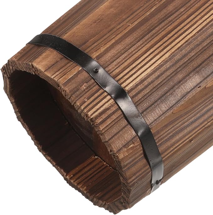 ABOOFAN Wooden Umbrella Stand for Entryway Rustic Umbrella Holder Freestanding Cane Stand Decorative Umbrella Rack Tall Basket Flower Vase for Laundry Bathroom