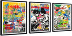 Novatique Banksy Wall Art Abstract Pop Art Wall Decor Street Art Graffiti Poster Print Colorful Graffiti Wall Art for Teenager Room Decor,16" x 24" x 3pcs