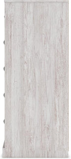 Signature Design by Ashley Paxberry Boho 5 Drawer Chest of Drawers, Whitewash