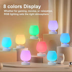 Cordless Touch Bedside Table Lamp Set of 2, Rechargeable Battery Operated Desk Lamps with 8 RGB Colors, Dimmable Small Glass Nightstand Light for Living Room Bedroom Kitchen Counter
