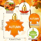 JULMELON 24Pcs Thanksgiving Ornaments, Fall LeavesTree Decorations Autumn Maple Hanging Ornaments with Rope Maple Pendant for Farmhouse Rustic Party Favors Craft Supplies