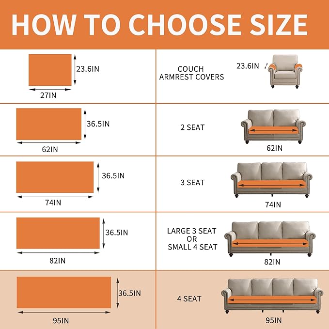 HAOMAIJIA Pet Couch Covers for Sofa Waterproof Couch Cover for Dogs Chenille Non Slip Sofa Covers Washable for 3 Cushion Couch Furniture Protector (Grey, 36.5" x 95" 1 Pack)