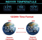 Digital Wall Clock, LED Moon/Earth Design, Temperature Display, 7.87 x 7.87 inches (Earth, 7.87 INCH)