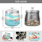 Flamingos Ocean Ashtray with Lid, Outdoor Ashtrays for Patio, Stainless Steel Ashtray Odorless Smokeless for Home Office Balcony