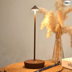 Rechargeable Cordless Table Lamp, 6000mAh LED Battery Operated Desk Lamp Touch 3 Color Stepless Dimming Portable Outdoor Waterproof Table Light for Patio/Restaurant/Dining/Home (Rust)
