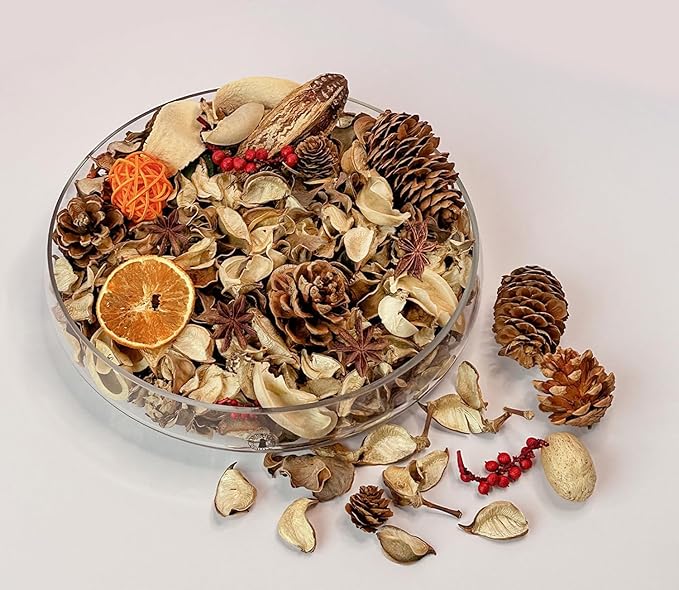 Potpourri Bag,Orange/Wine Scented Potpourri Bowl Filler,Decorative Dried Flower, Bathroom Vase Decor(20 oz)