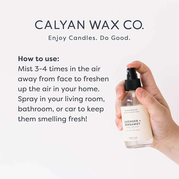 Calyan Wax Co. Seaside & Citrus Room Spray - Non Toxic Air Freshener - Natural Room Deodorizer with Essential Oils - Air Freshener Spray for Home - 4 fl oz
