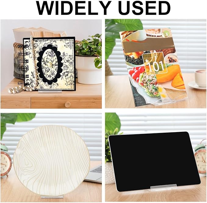 24 Pack 5.91 Inches Acrylic Book Stand for Display Adjustable Clear Display Holder Easel Collector Stand for Home Office Comic Album Cd Magazine Postcard Artworks (5.91 x 6.1 x 3.15 Inch)
