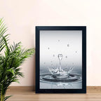 Bathroom Pictures Wall Decor Heart Water Drop Splash Canvas Print Artwork Framed Bathroom Wall Art Modern Painting Artworks for Home Office Decoration