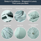 Olive + Crate Tencel Eucalyptus Cooling Duvet Cover Set - Hypoallergenic, Lyocell Tencel Duvet Cover - Temperature Regulating with Hidden Button Closure & Corner Ties - California King [Eucalyptus]