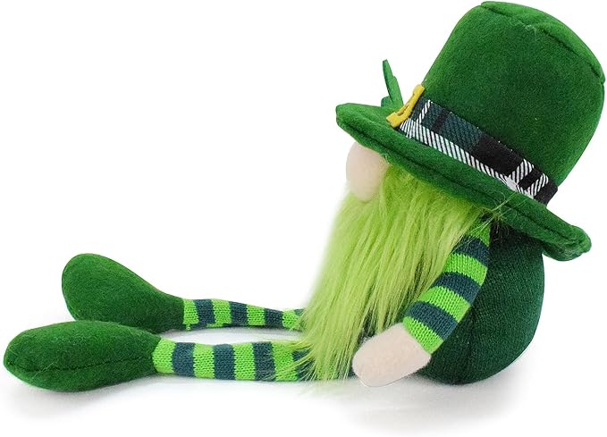 Adorable St. Patrick's Day Gnomes Plush Decorations Irish Leprechaun Luck Green Gnome Shamrock Elf Doll Swedish Tomte Ornaments for St. Patricks Day Home Decor